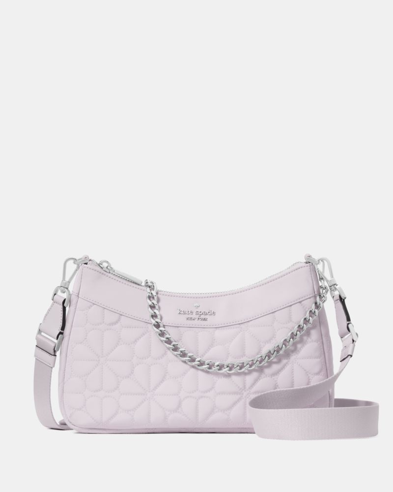 KateSpade Spade Flower Quilted Fabric Convertible Crossbody Pale Amethyst