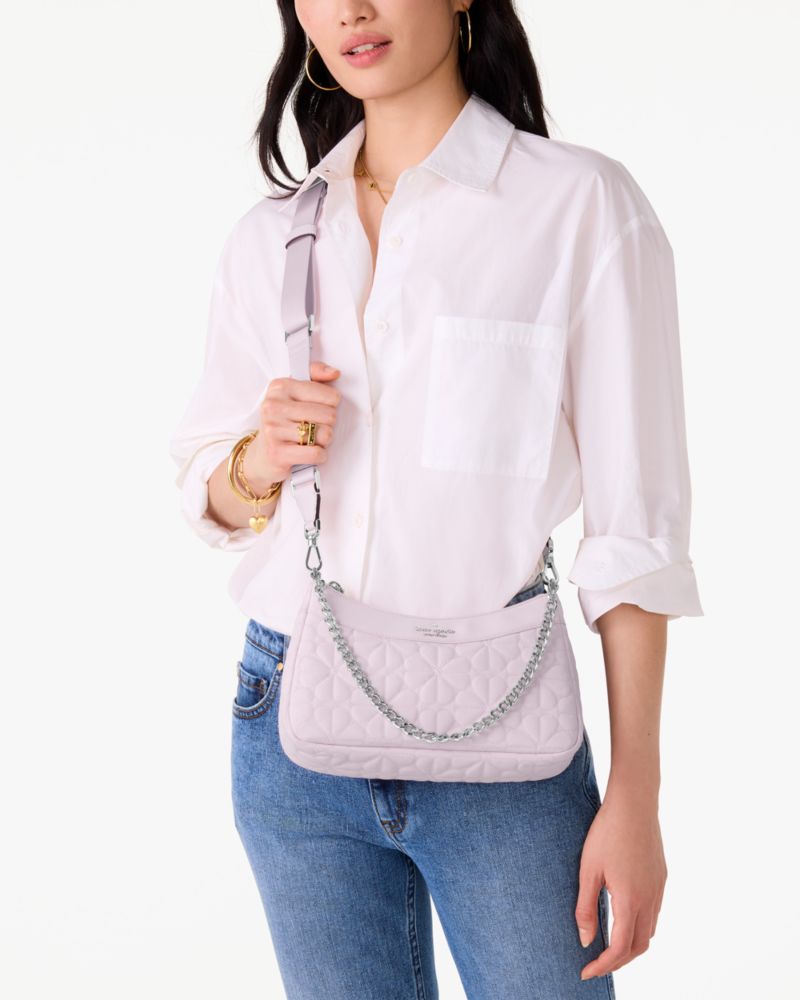 KateSpade Spade Flower Quilted Fabric Convertible Crossbody Pale Amethyst