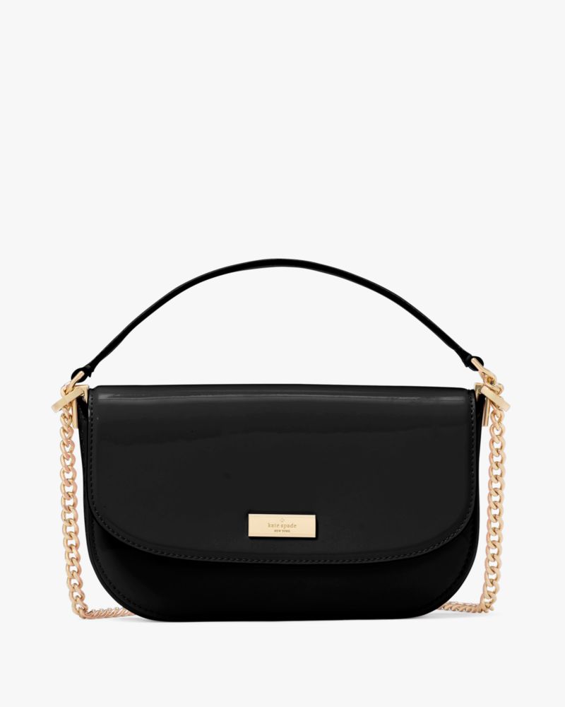 KateSpade Krista Patent Chain Crossbody Black