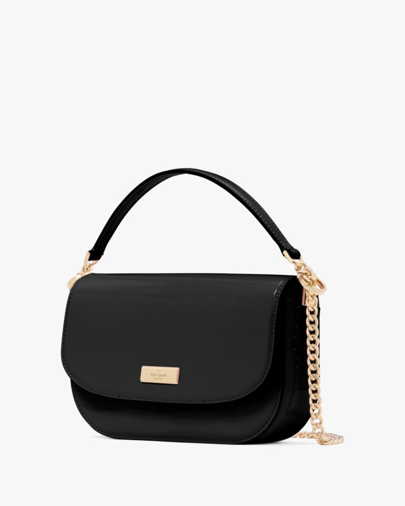 KateSpade Krista Patent Chain Crossbody Black