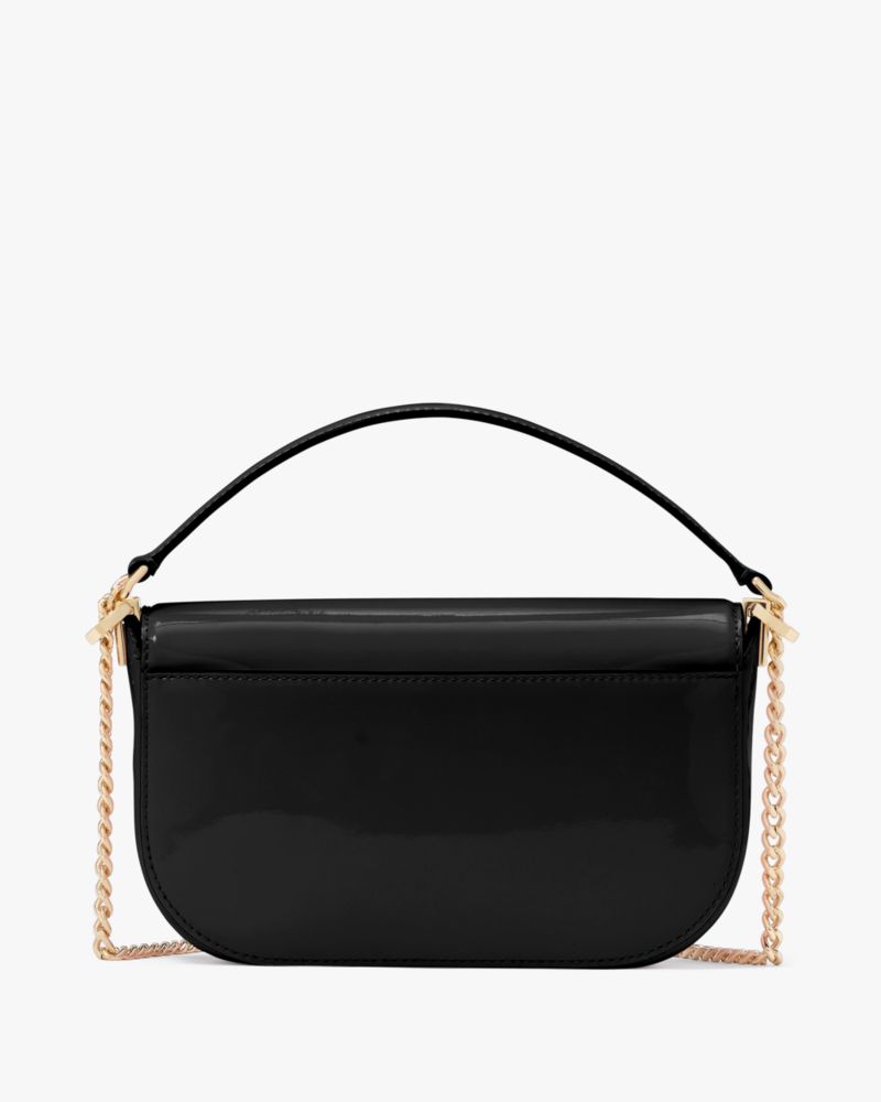 KateSpade Krista Patent Chain Crossbody Black