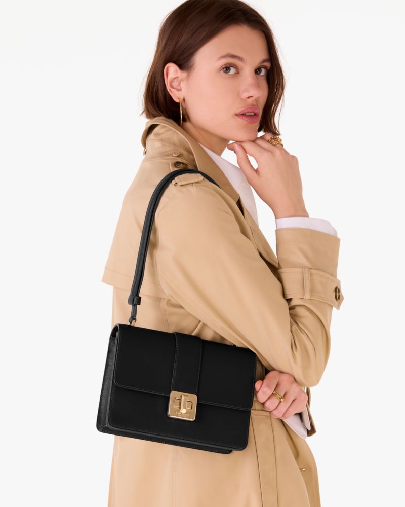 KateSpade Phoebe Turnlock Shoulder Bag Black