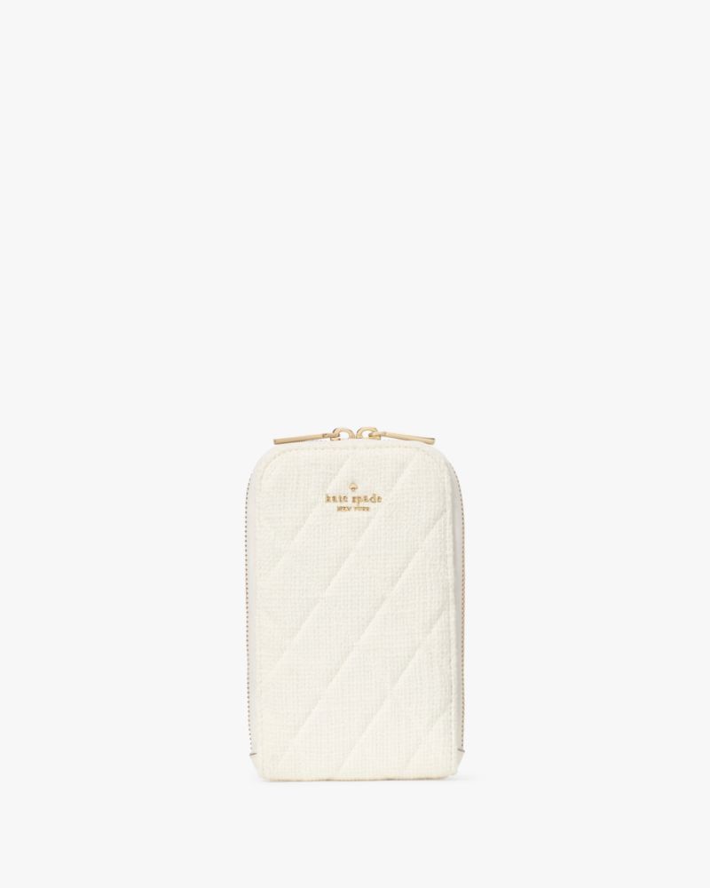 KateSpade Carey Tweed Phone Chain Crossbody Cream Multi
