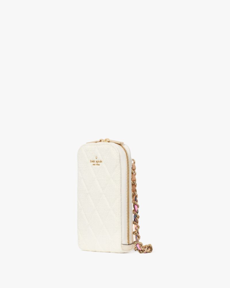 KateSpade Carey Tweed Phone Chain Crossbody Cream Multi
