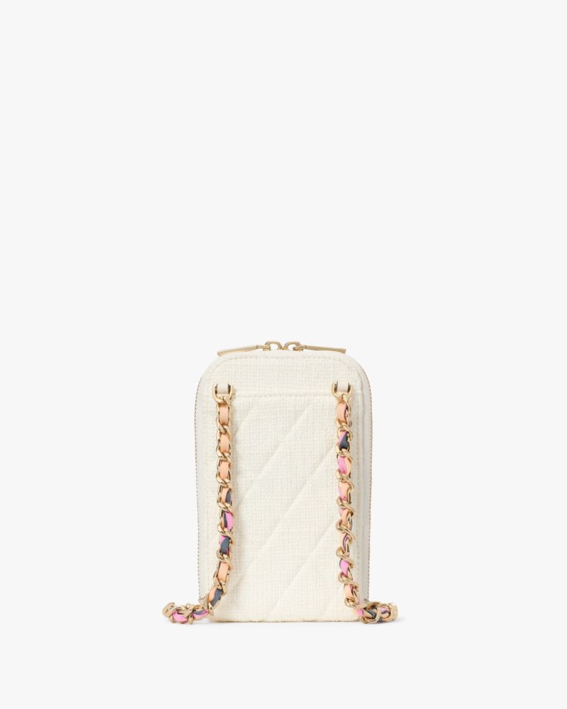 KateSpade Carey Tweed Phone Chain Crossbody Cream Multi