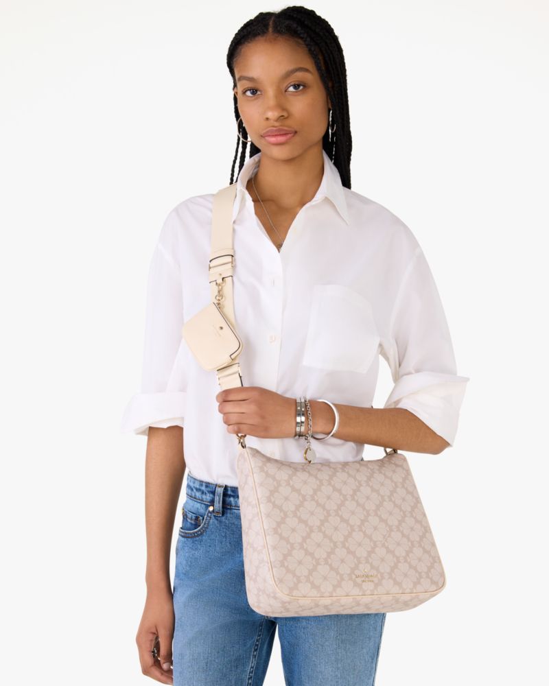 KateSpade Spade Flower Large Crossbody With Pouch Dark Beige Multi