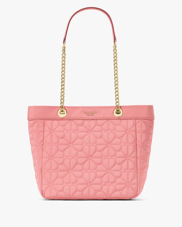 KateSpade Spade Flower Quilted Fabric Medium Tote Terracotta Tile
