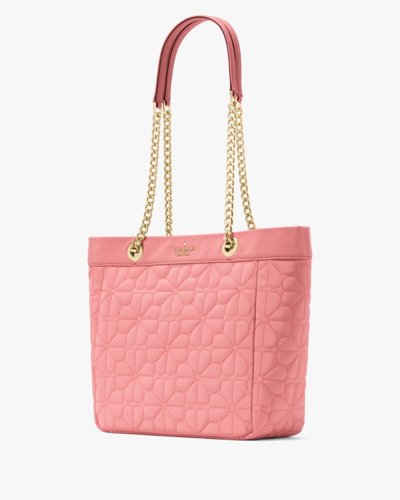KateSpade Spade Flower Quilted Fabric Medium Tote Terracotta Tile