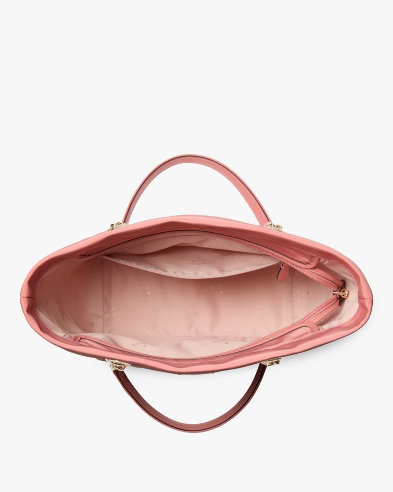 KateSpade Spade Flower Quilted Fabric Medium Tote Terracotta Tile