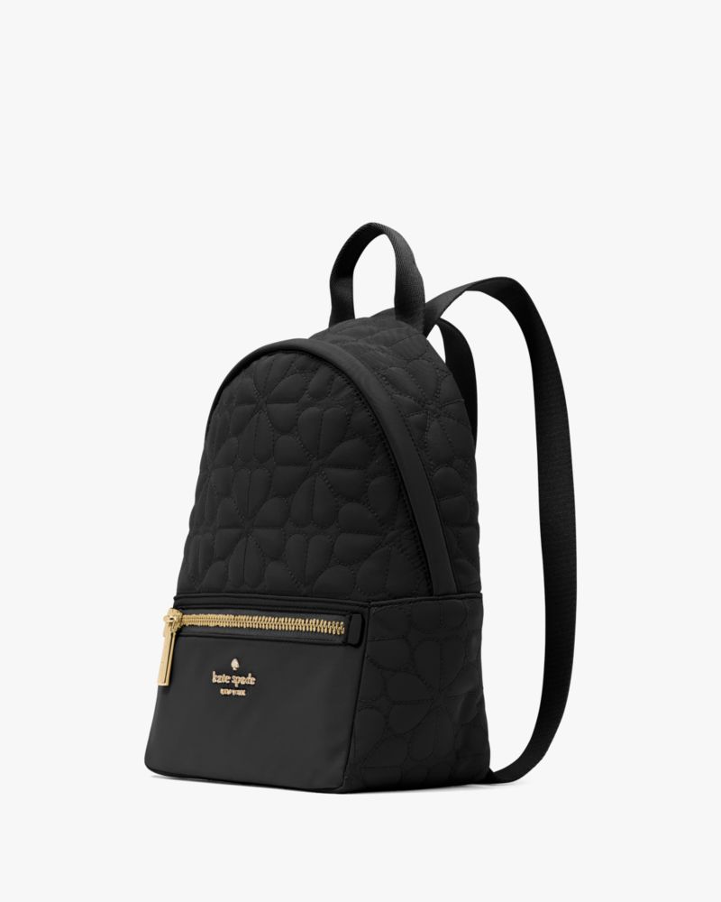 KateSpade Spade Flower Quilted Fabric Small Backpack Black