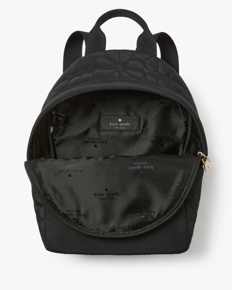 KateSpade Spade Flower Quilted Fabric Small Backpack Black