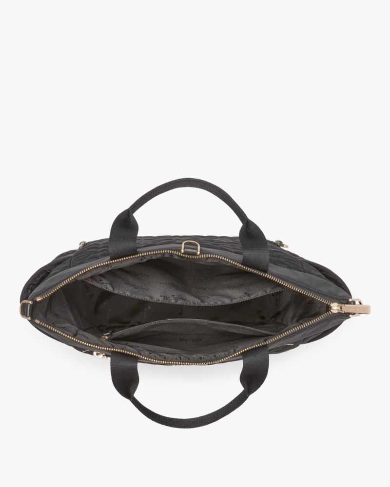 KateSpade Spade Flower Quilted Fabric Convertible Backpack Black