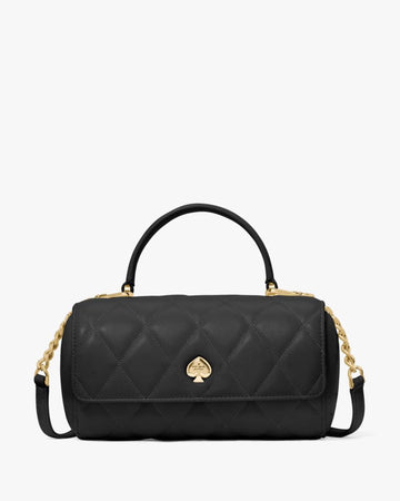 KateSpade Heart Barrel Quilted Crossbody Black