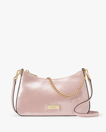 KateSpade Margot Satin Sequin Convertible Crossbody Rose Smoke