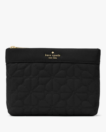 KateSpade Spade Flower Quilted Cosmetic Pouch Black