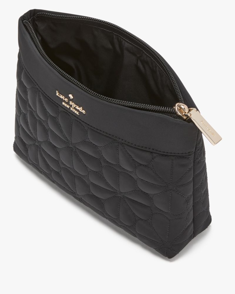 KateSpade Spade Flower Quilted Cosmetic Pouch Black
