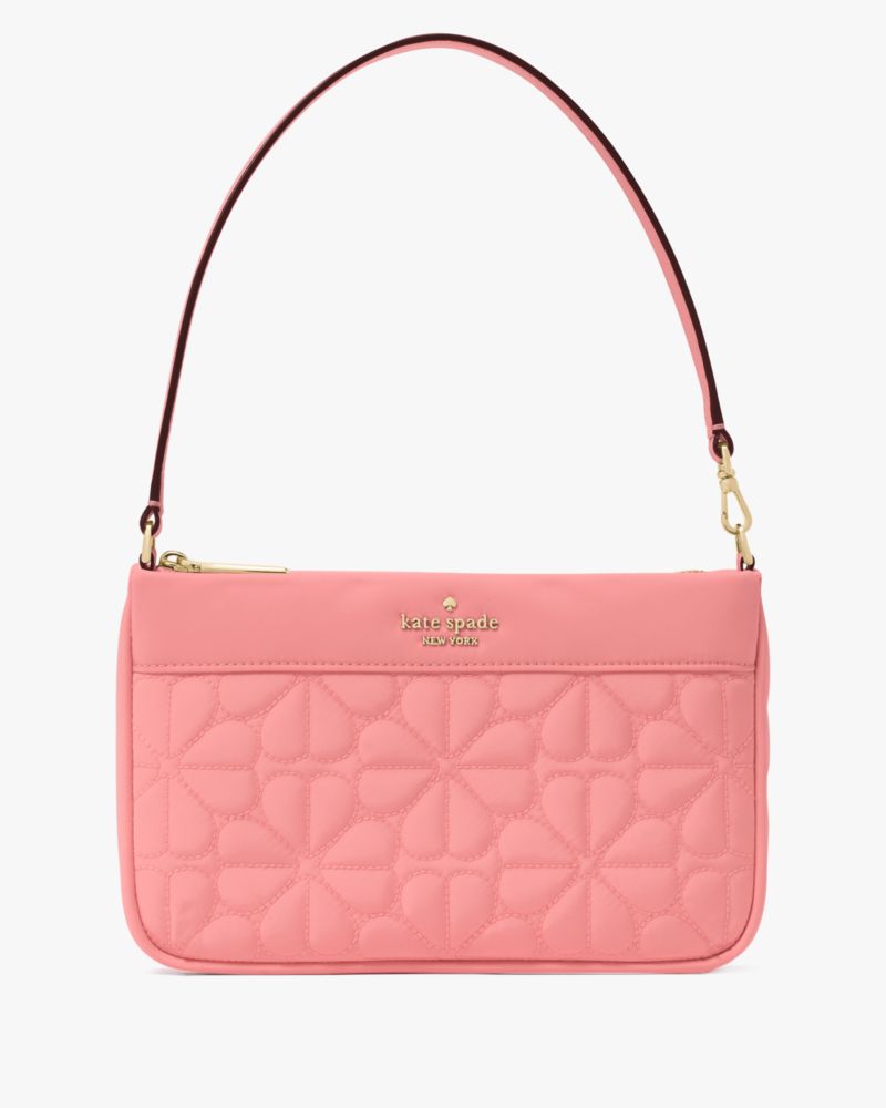 KateSpade Spade Flower Quilted Fabric Convertible Wristlet Terracotta Tile