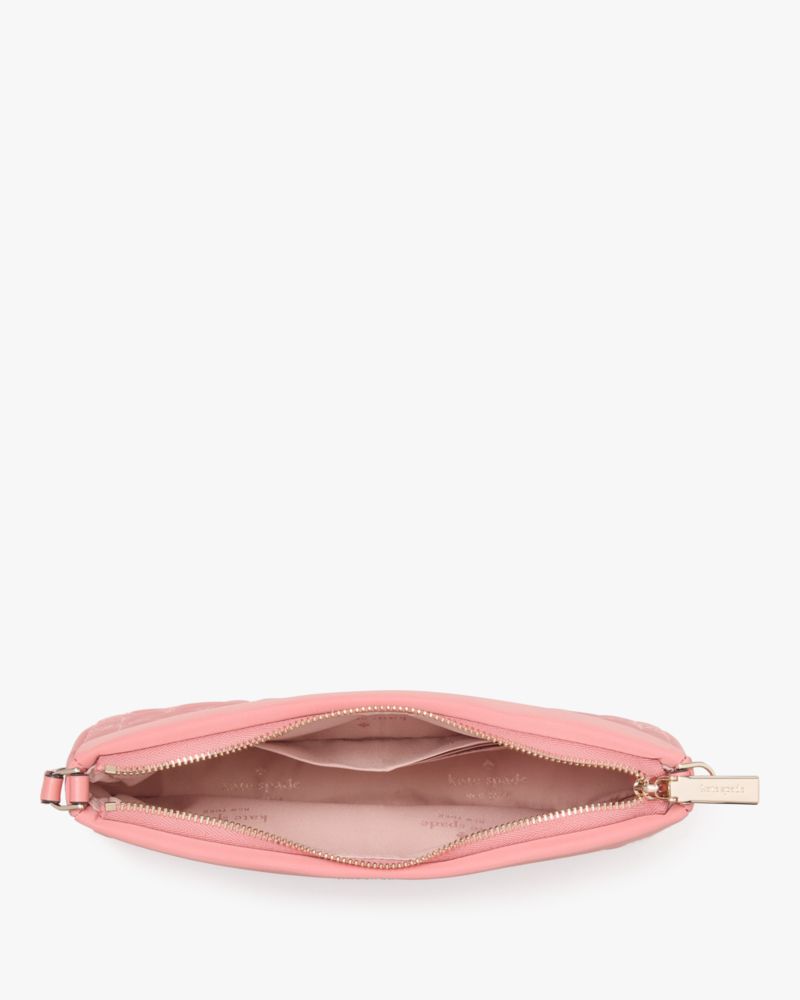 KateSpade Spade Flower Quilted Fabric Convertible Wristlet Terracotta Tile