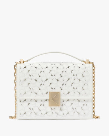 KateSpade Deco Eyelet Chain Shoulder Bag True White