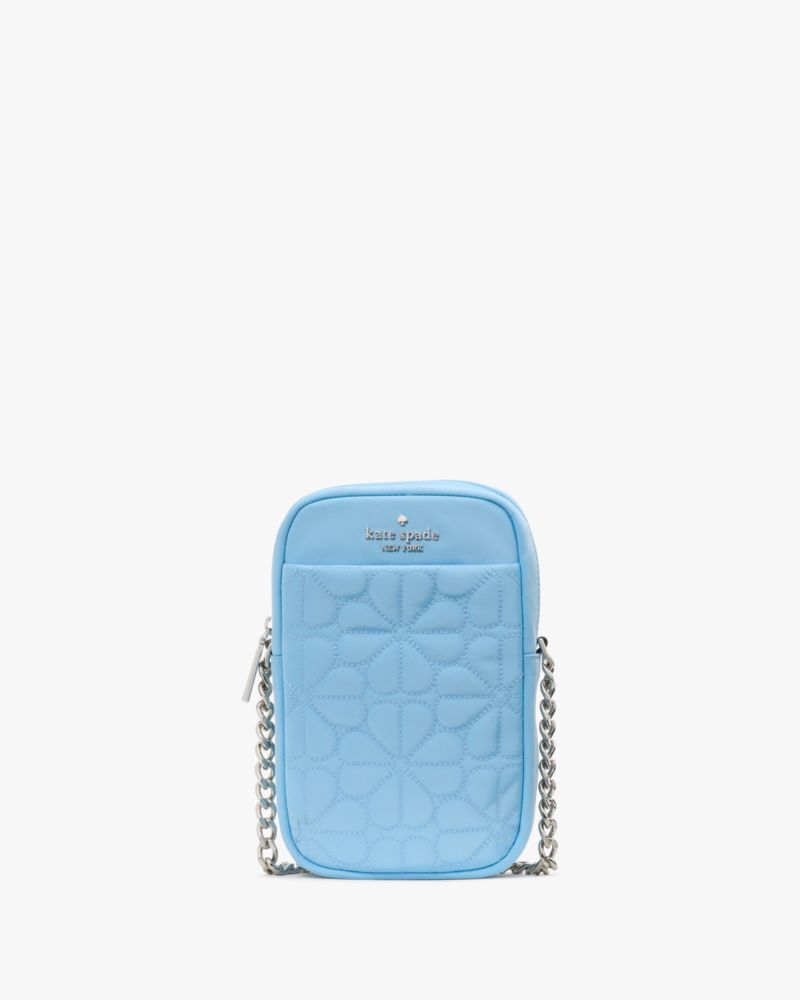 KateSpade Spade Flower Quilted Fabric Phone Crossbody Montauk Blue