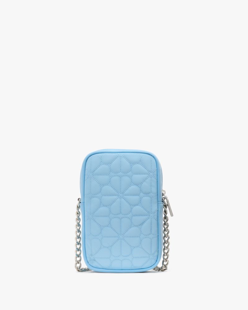 KateSpade Spade Flower Quilted Fabric Phone Crossbody Montauk Blue