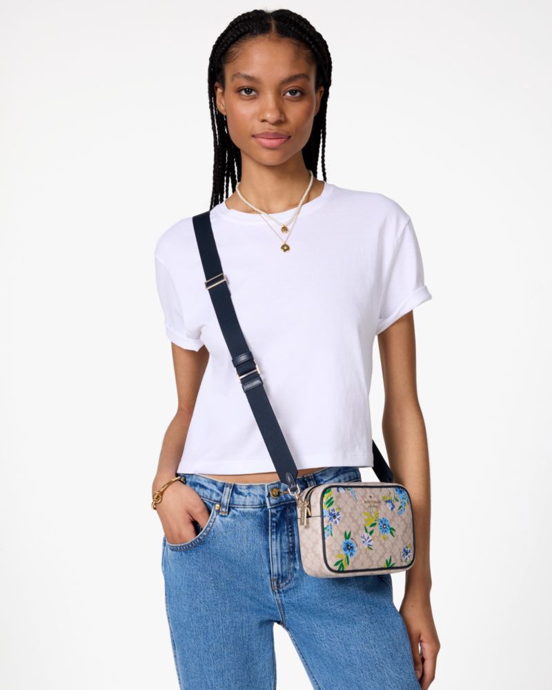 KateSpade Spade Flower Floral Camera Bag Blazer Blue Multi