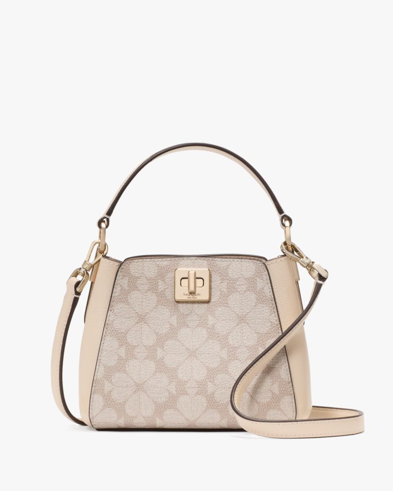 KateSpade Spade Flower Pvc Mini Top Handle Crossbody Dark Beige Multi
