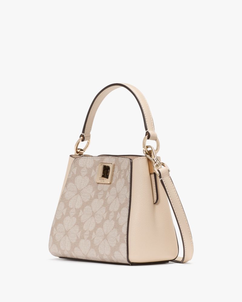 KateSpade Spade Flower Pvc Mini Top Handle Crossbody Dark Beige Multi