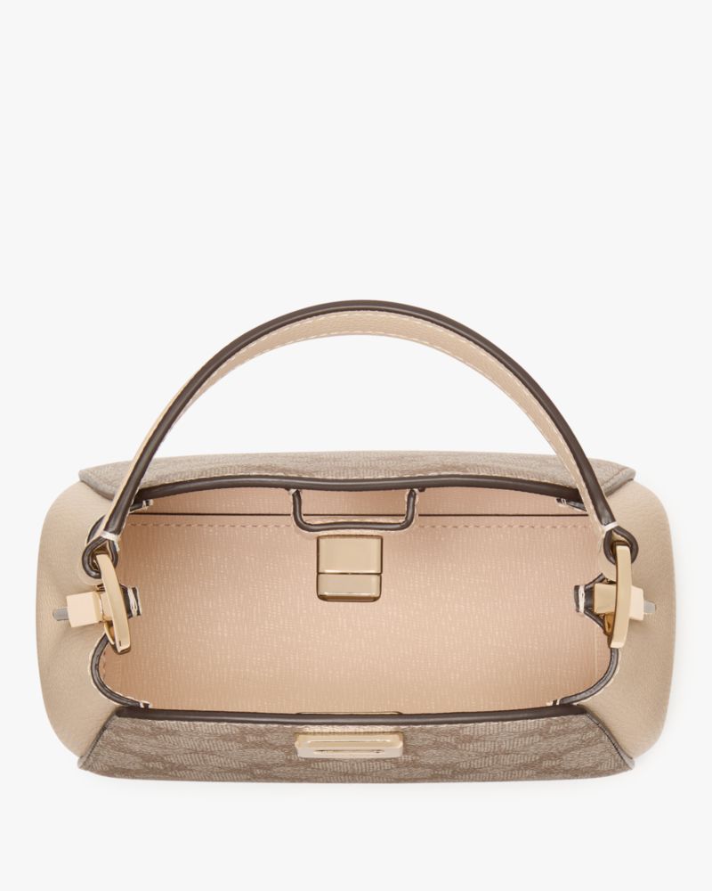 KateSpade Spade Flower Pvc Mini Top Handle Crossbody Dark Beige Multi