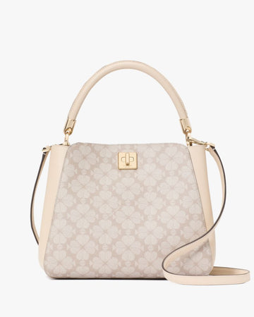 KateSpade Spade Flower Pvc Medium Top Handle Satchel Dark Beige Multi