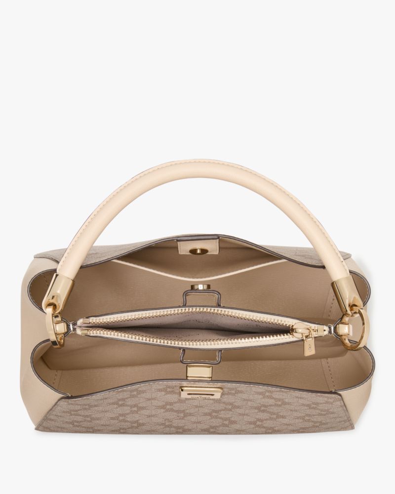 KateSpade Spade Flower Pvc Medium Top Handle Satchel Dark Beige Multi