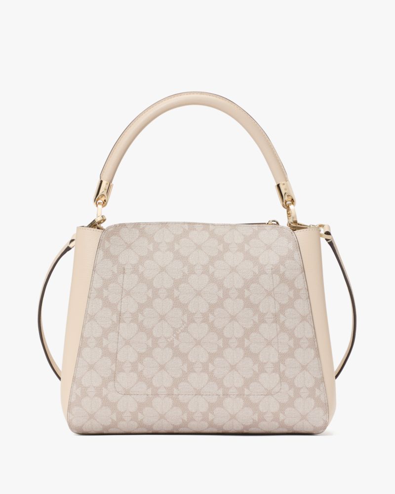 KateSpade Spade Flower Pvc Medium Top Handle Satchel Dark Beige Multi