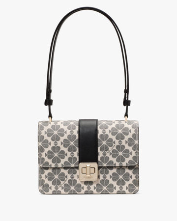 KateSpade Spade Flower Small Flap Shoulder Bag Black Multi