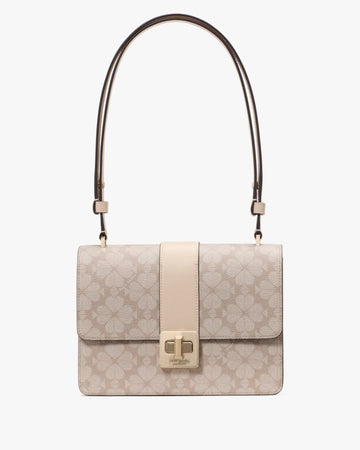 KateSpade Spade Flower Small Flap Shoulder Bag Dark Beige Multi