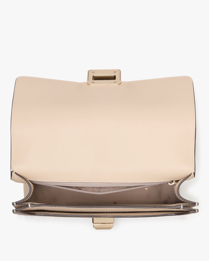 KateSpade Spade Flower Small Flap Shoulder Bag Dark Beige Multi