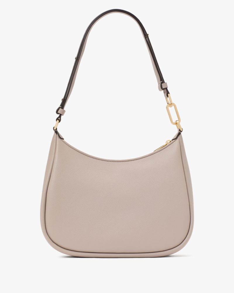 KateSpade Kayla Woven Leather Large Shoulder Bag Cozy Grey