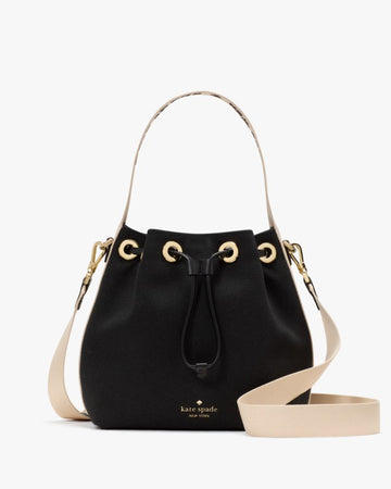 KateSpade Kip Canvas Bucket Bag Black