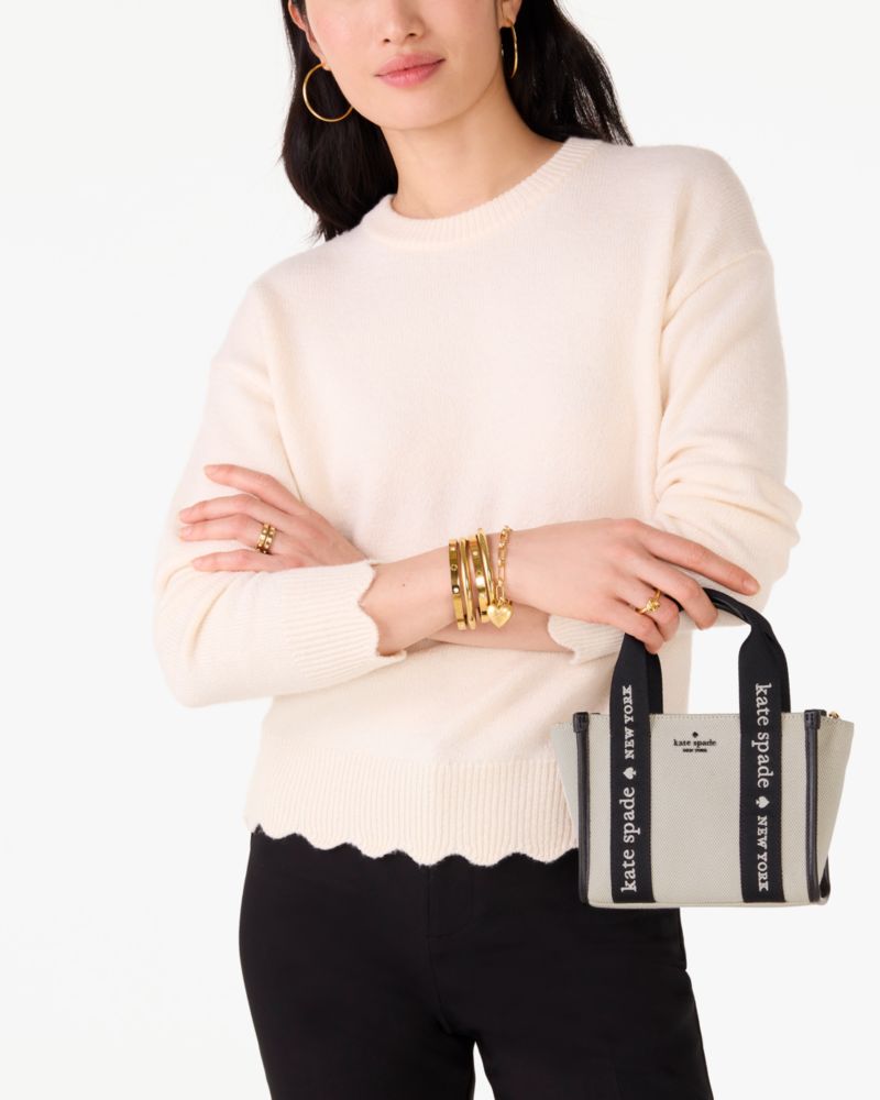 KateSpade Kip Canvas Mini Tote Bag Natural Multi