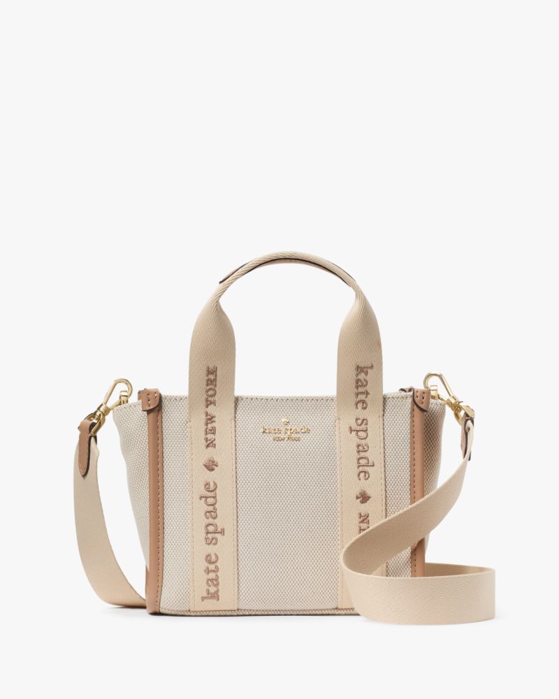 KateSpade Kip Canvas Mini Tote Bag Light Fawn Multi