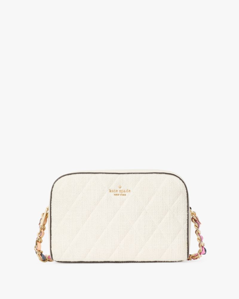KateSpade Carey Tweed Chain Camera Bag Cream Multi
