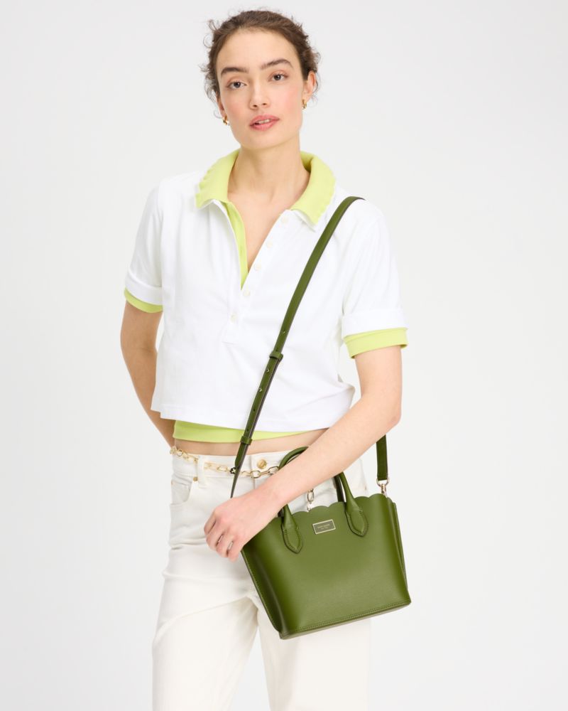 KateSpade Suite Scalloped Crossbody Tote Jungle Vine