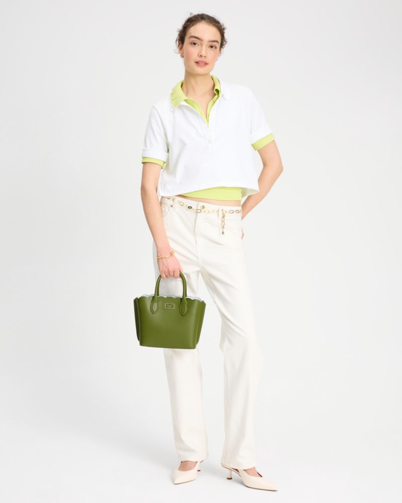KateSpade Suite Scalloped Crossbody Tote Jungle Vine