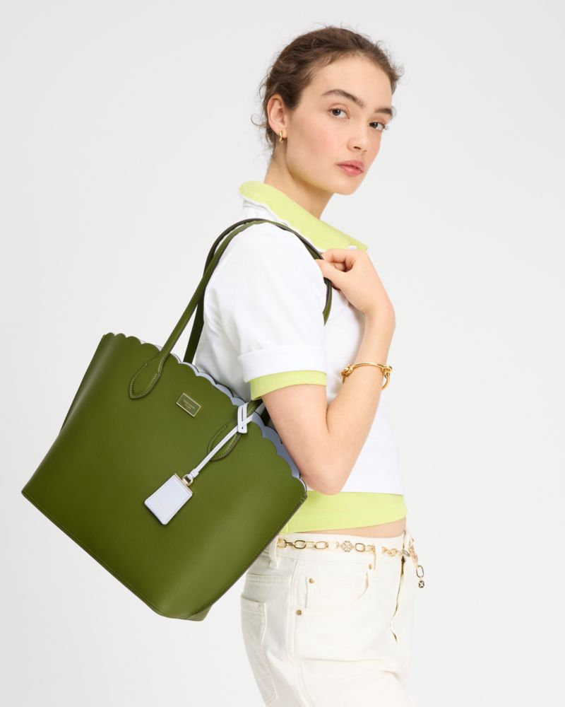 KateSpade Suite Scalloped Tote Jungle Vine