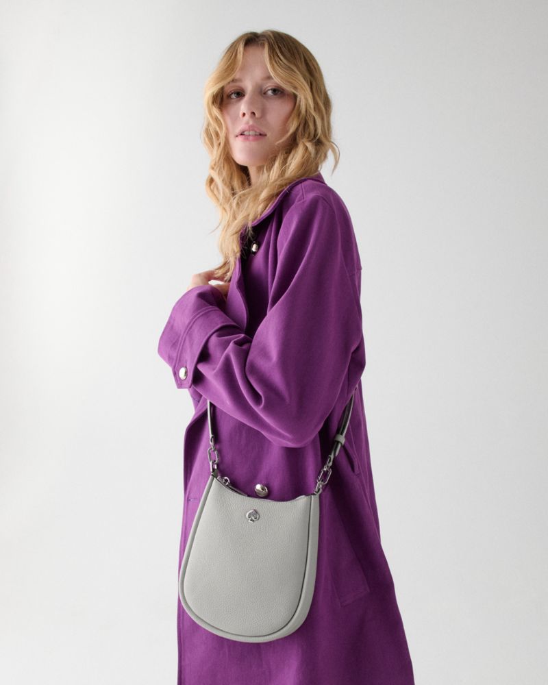 KateSpade Kayla Small Swingpack Crossbody Platinum Grey