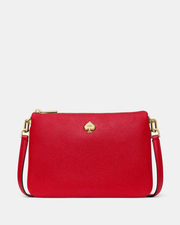 KateSpade Kayla Small Triple Compartment Crossbody Perfect Cherry