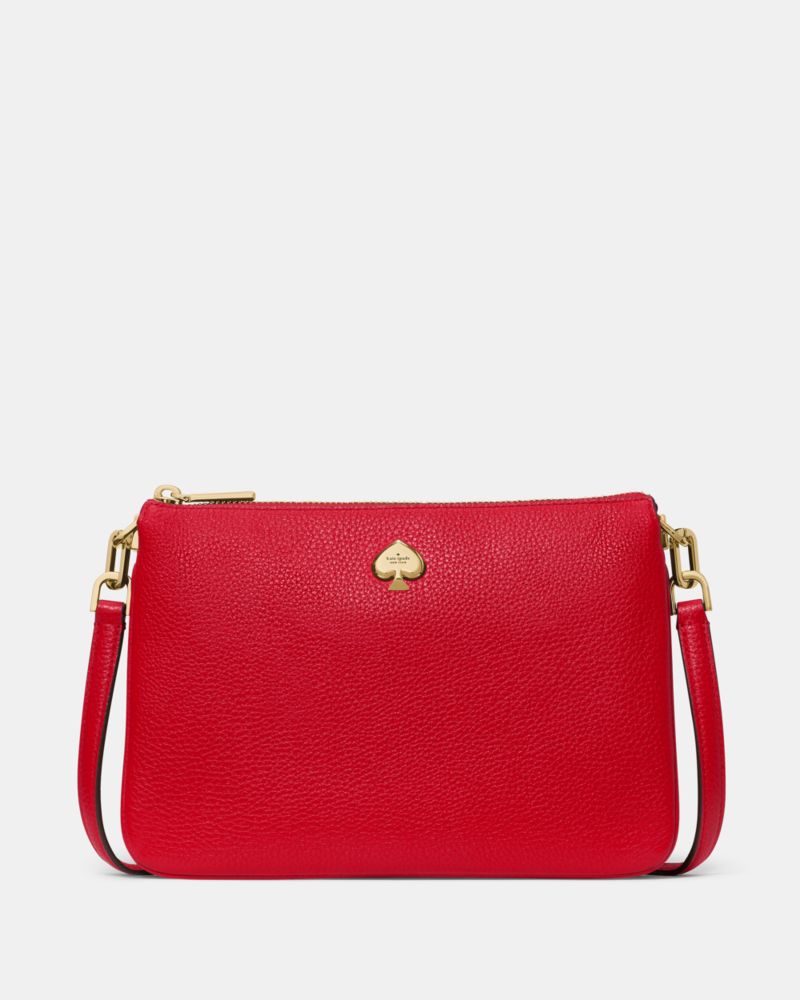 KateSpade Kayla Small Triple Compartment Crossbody Perfect Cherry