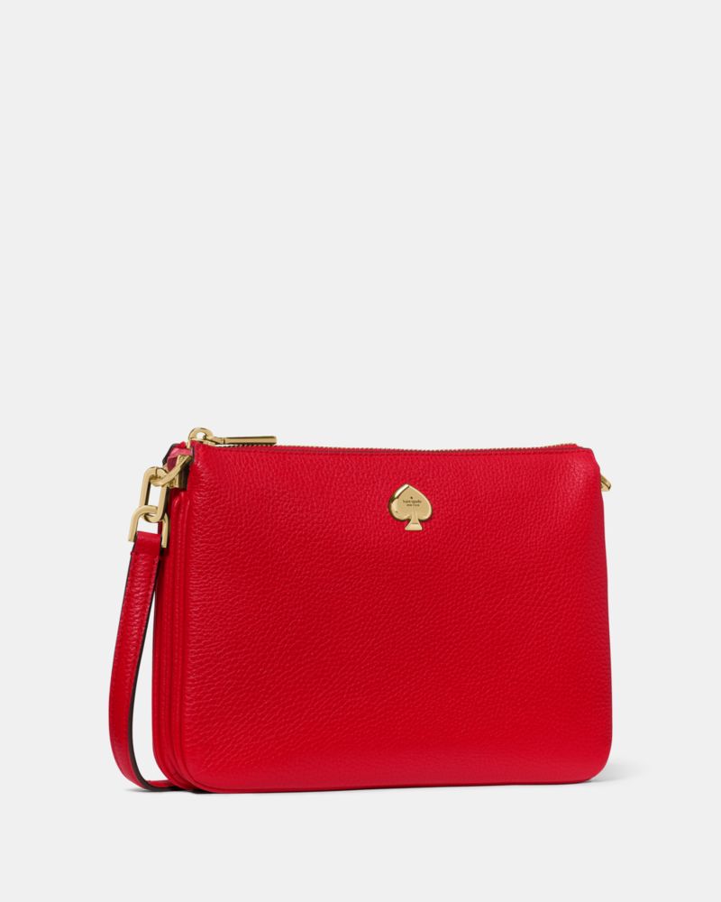 KateSpade Kayla Small Triple Compartment Crossbody Perfect Cherry