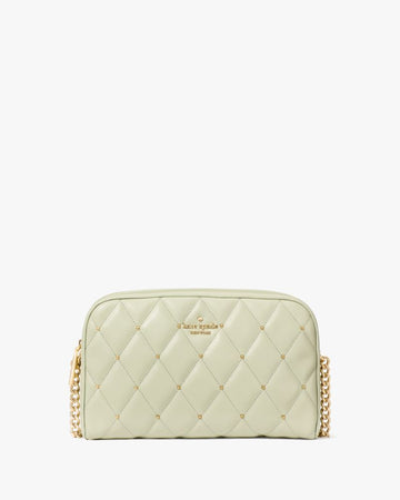 KateSpade Carey Quilted Studded Chain Camera Bag Sage Bundle