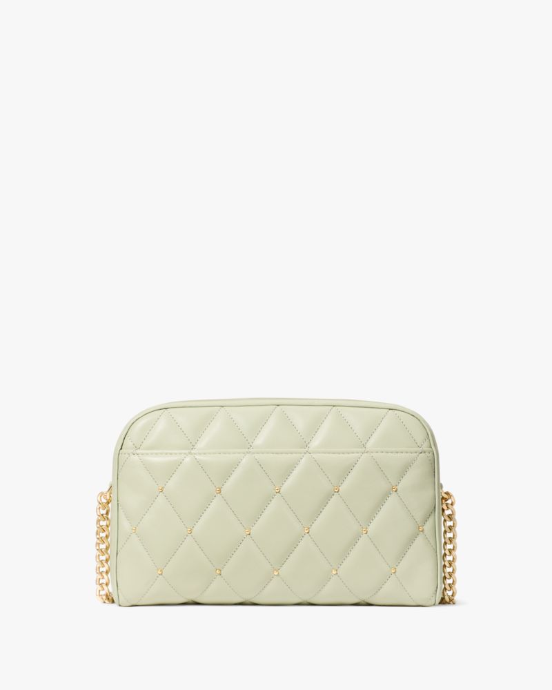 KateSpade Carey Quilted Studded Chain Camera Bag Sage Bundle