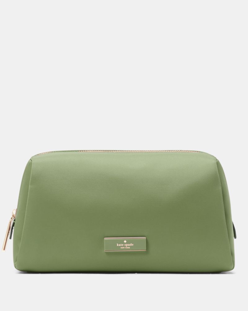 KateSpade Carter Nylon Cosmetic Pouch Cedar Stand